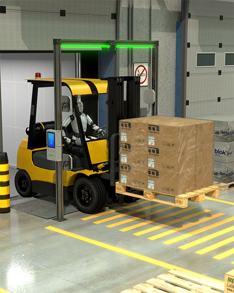 arco RFID para el paso de carretillas Moinsa